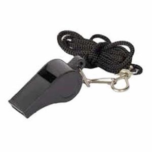 Silbato PVC Negro con Cordón