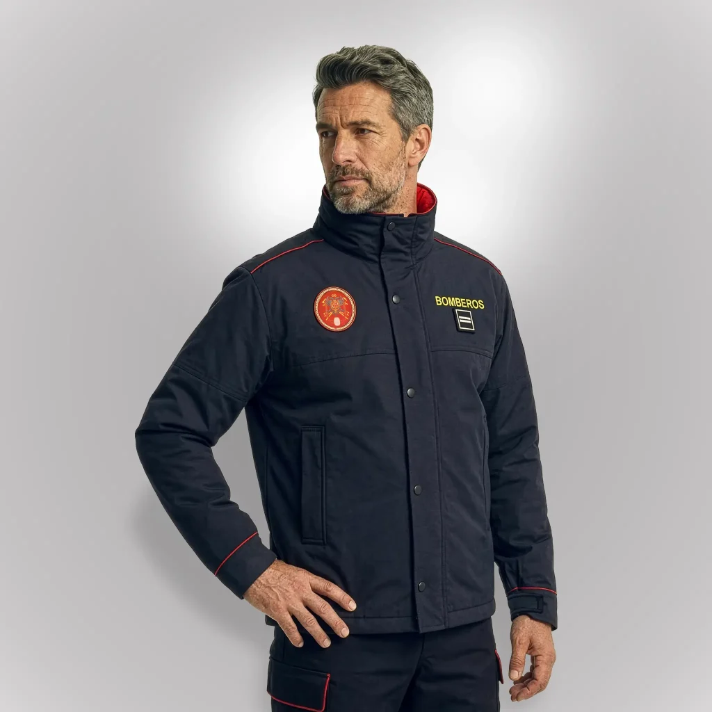 Vista lateral de la Cazadora impermeable Blizzard Ignis para bombero | Serie Ignis | Satara
