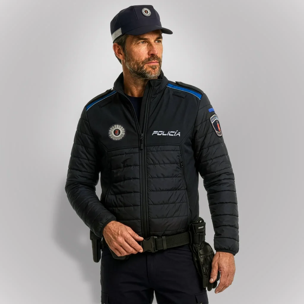 Vista frontal de la Cazadora Térmica Ultraligera Light 3.0 para uso policial | Serie Éter | Satara
