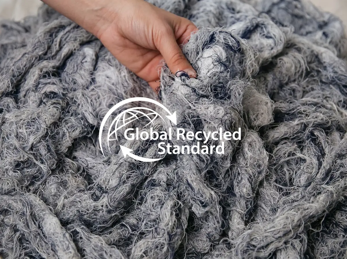 Imagen de Tejido Reciclado con logotipo de GRS | Sostenibilidad en Satara